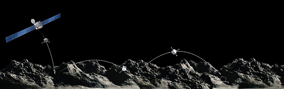Rosetta spacecraft's Philae lander at comet,illustration