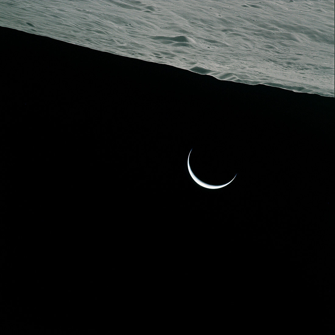 Earthrise from lunar orbit during Apollo 15,August 1971