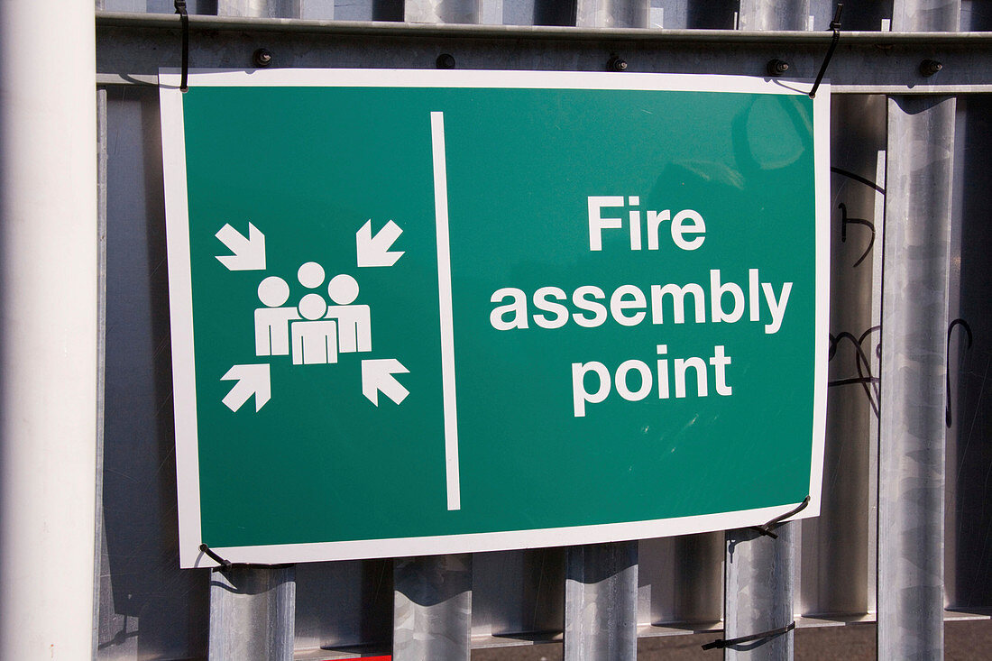 Fire assembly point notice