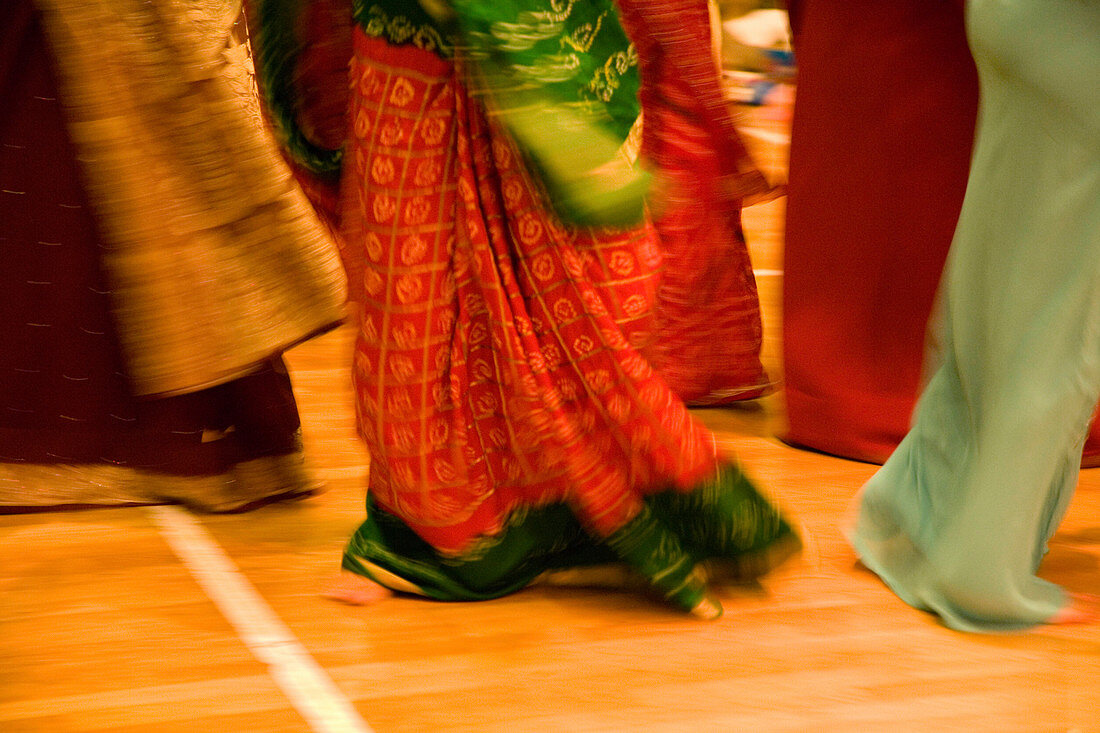 Women dancing during the celebration of Navratri