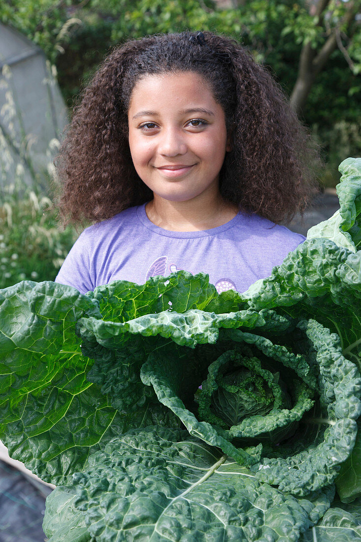 Girl with cabbage