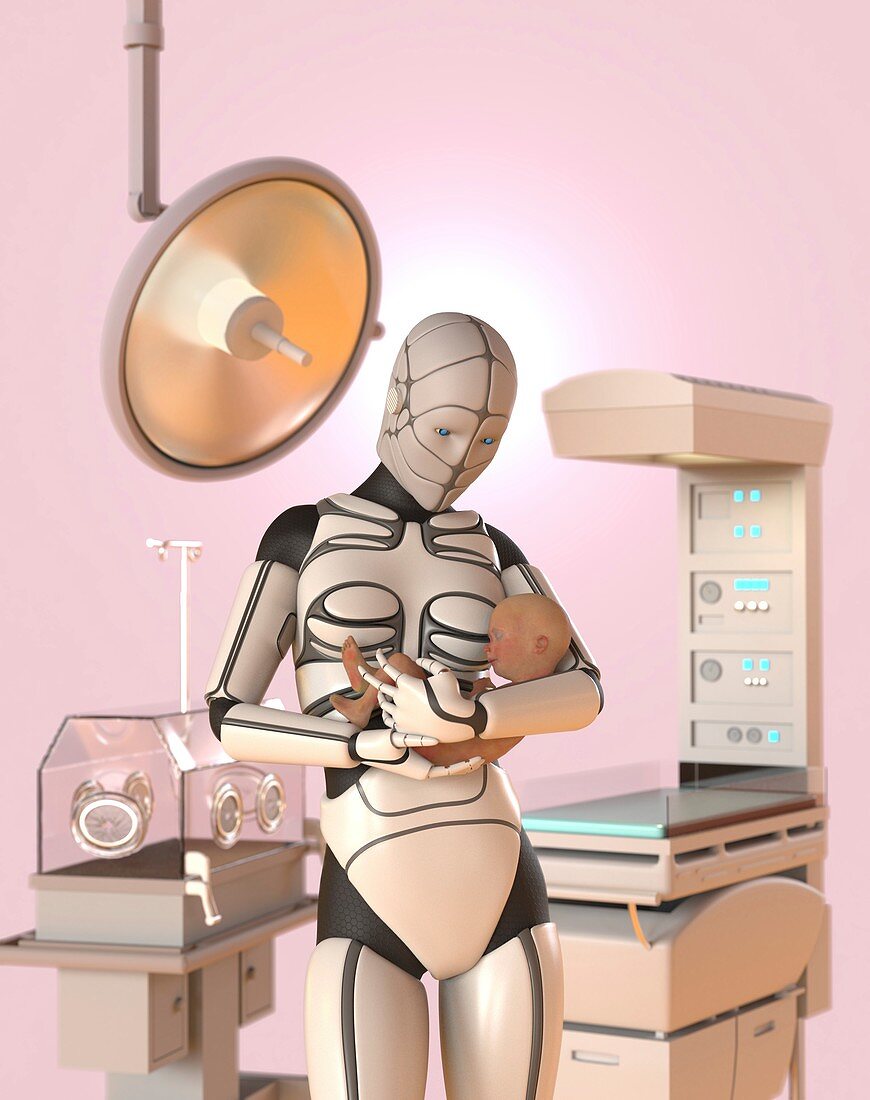 Robotic midwife,illustration