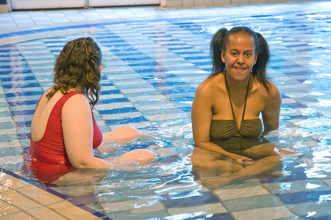 Women with learning disabilities at a swimming session