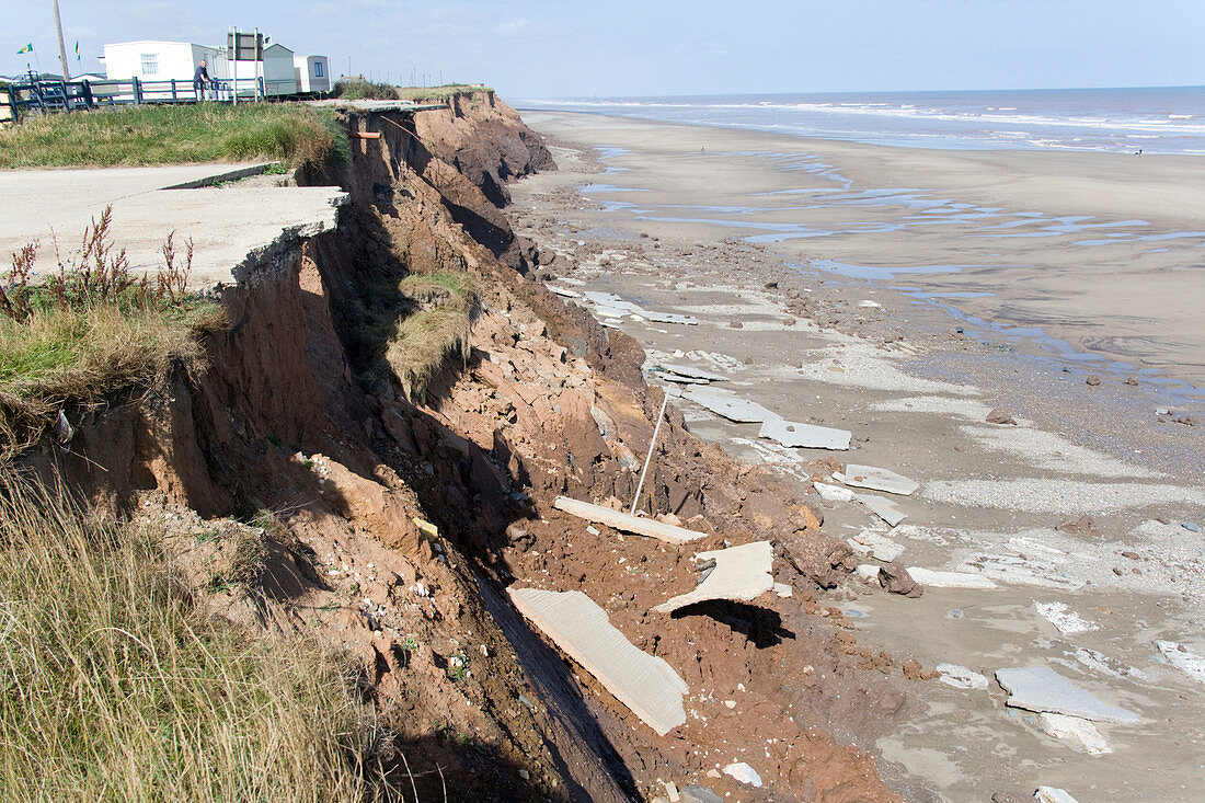 Coastal erosion,Tunstall,East Yorkshire,UK