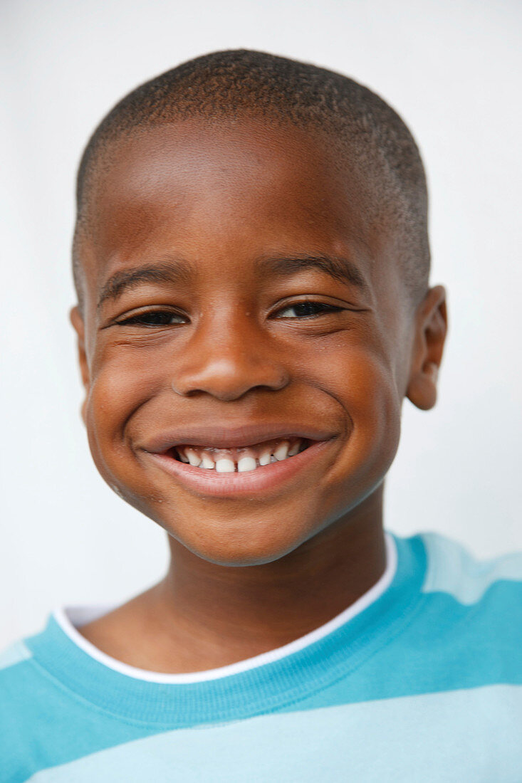 Portrait of black boy smiling