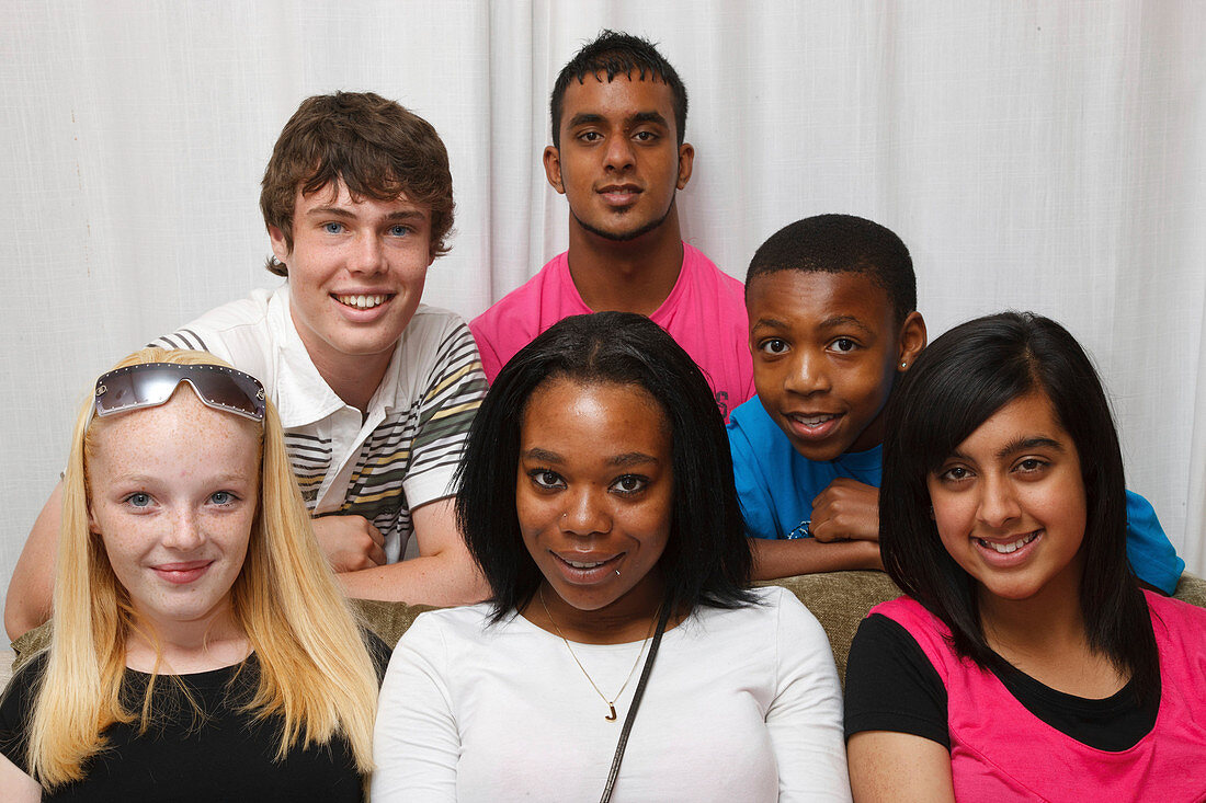Multiracial group of teenagers