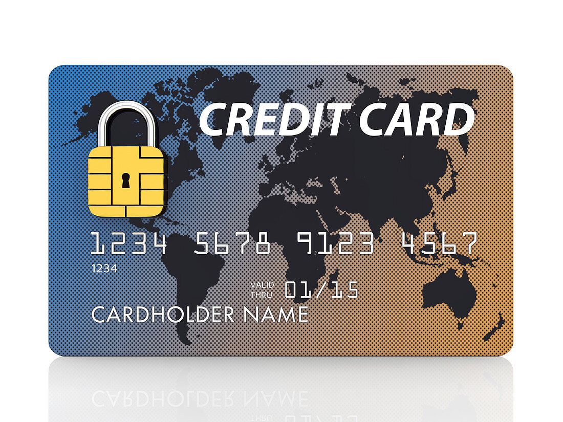 Credit card security,conceptual illustration