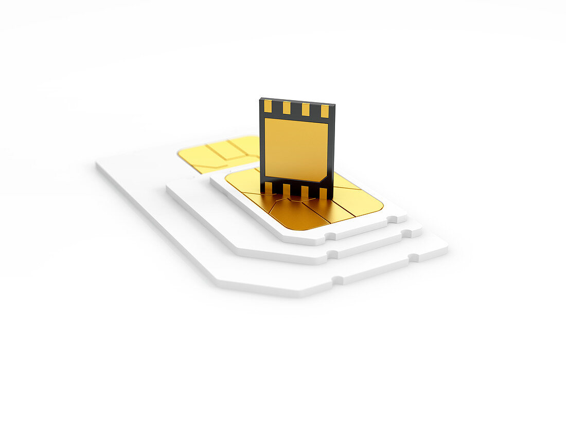 eSIM and SIM cards,illustration
