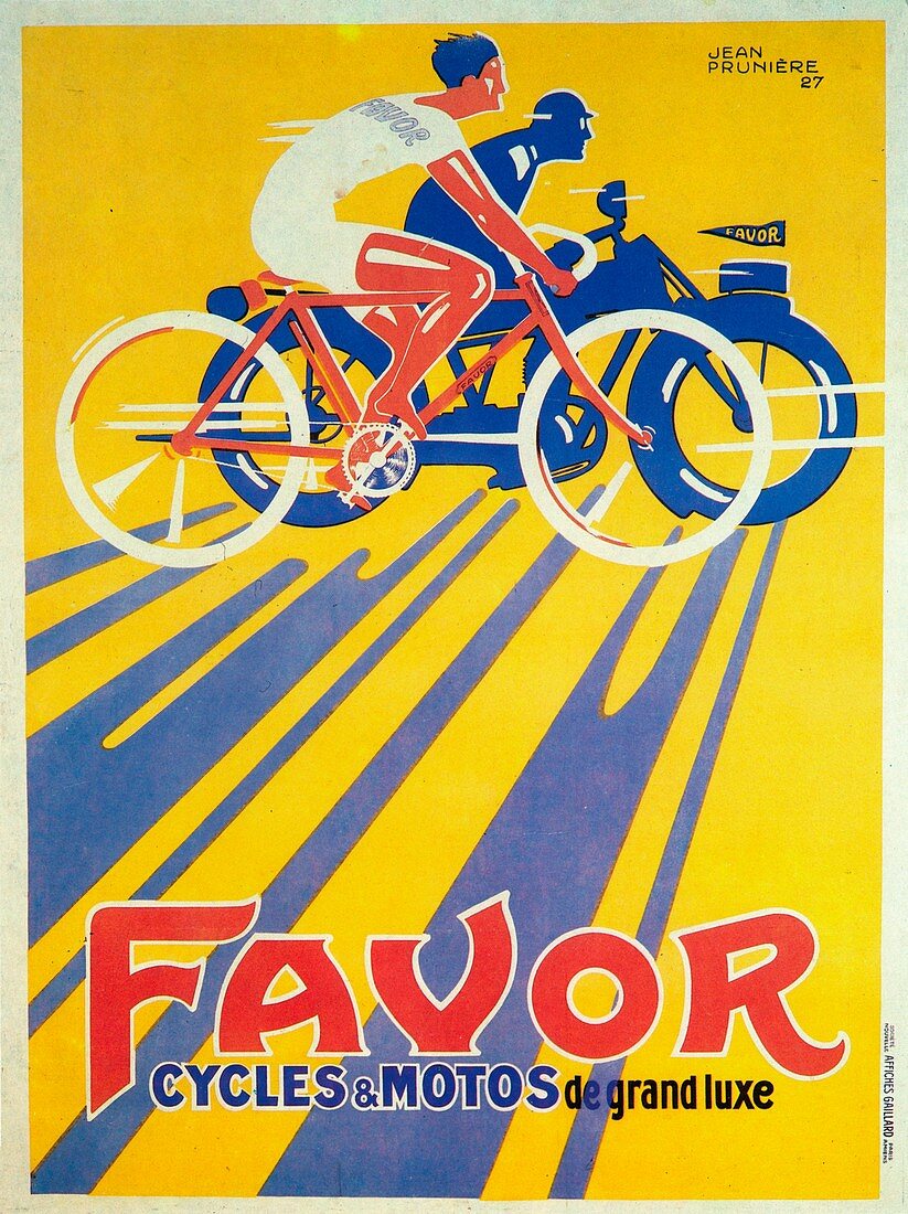 Advertisement for Favor bicycles and motorcycles, 1927