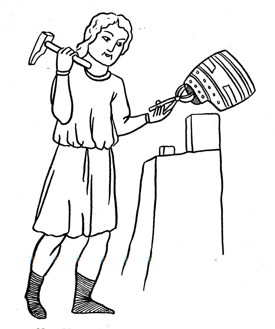 German Helmsmith at Work, c1515