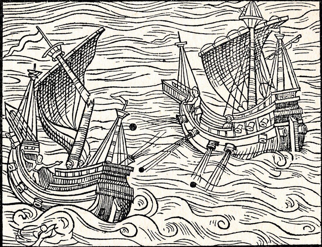 Engagement Between Two Merchant Ships, 1555