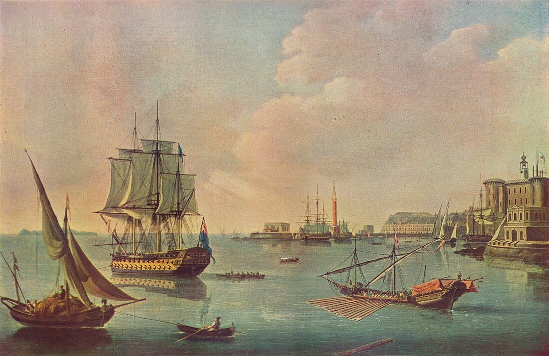 English Men o' War in Malta Harbour', c1805