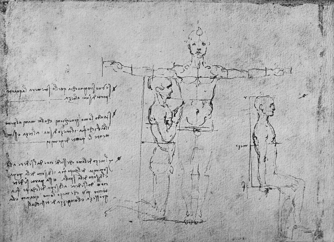 Studies of the Proportions of Three Figures, c1480 (1945)