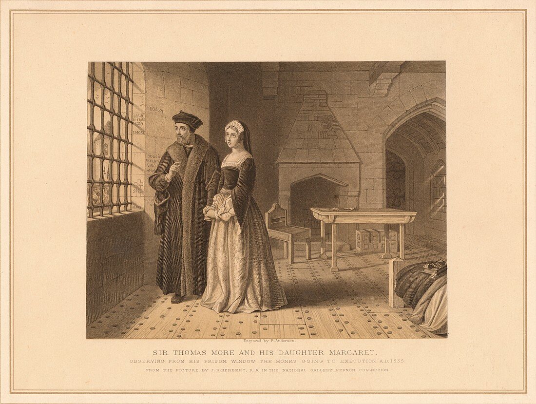 Sir Thomas More and his Daughter Margaret, (1878)