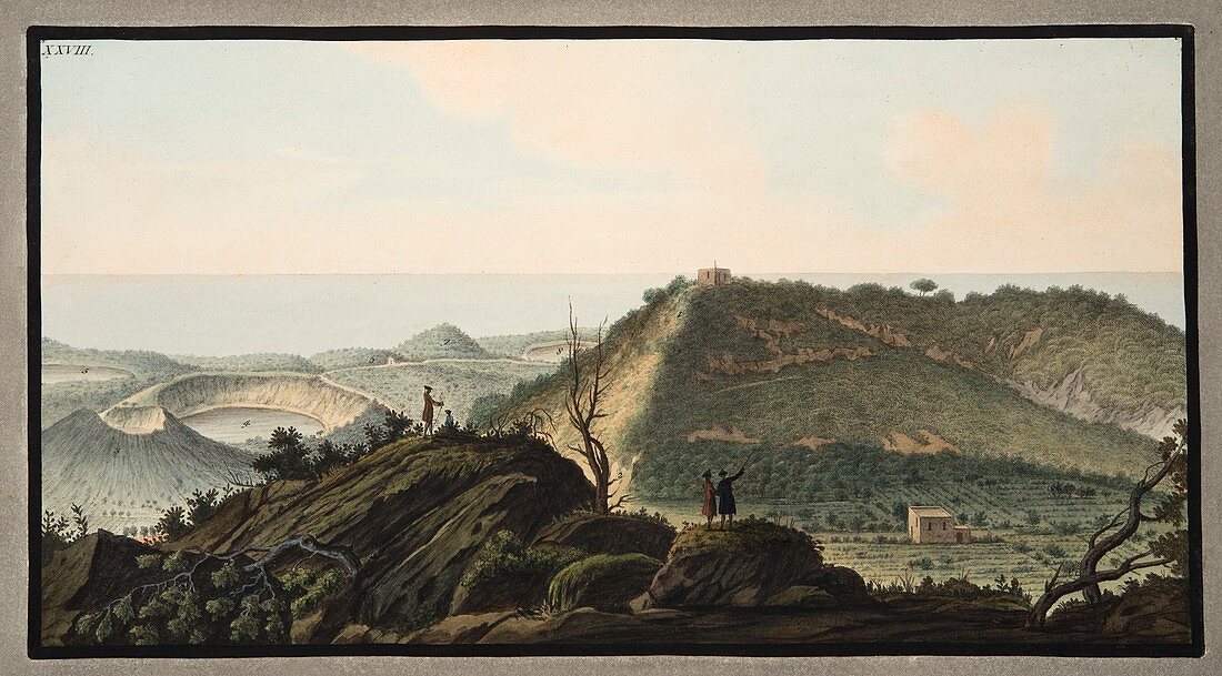 View from the top of Monte Gauro into its crater, 1776