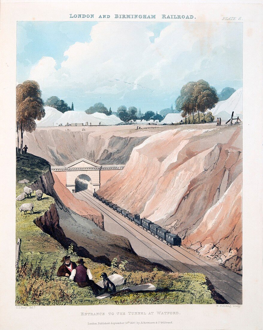 Entrance to the Tunnel at Watford, published 1837
