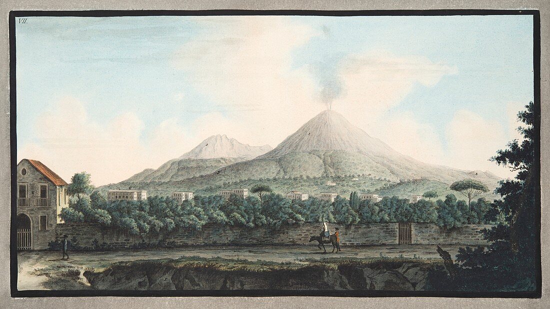 View of Mount Vesuvius form the sea shore, 1776