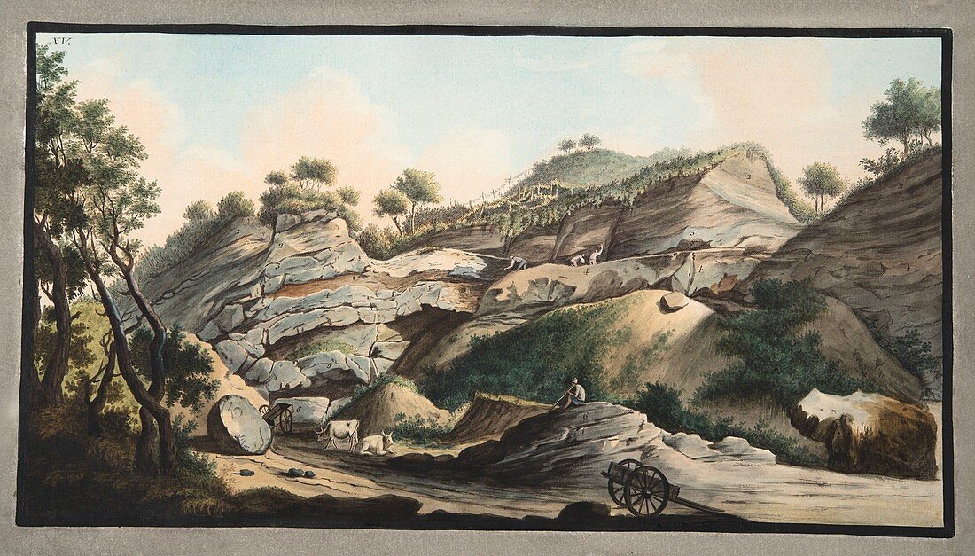 Section of a part of the cone of the Mountain of Somma, 1776