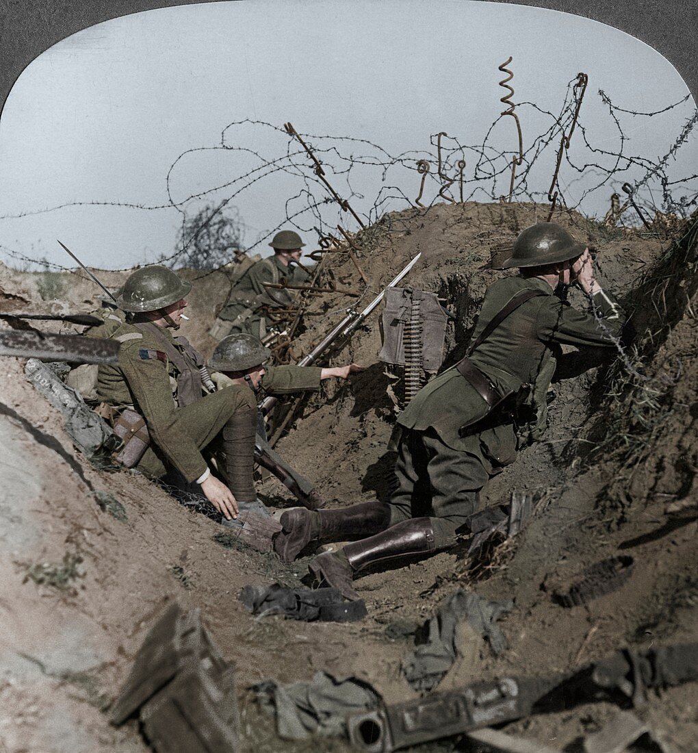 Observation officer and signallers keep a sharp lookout