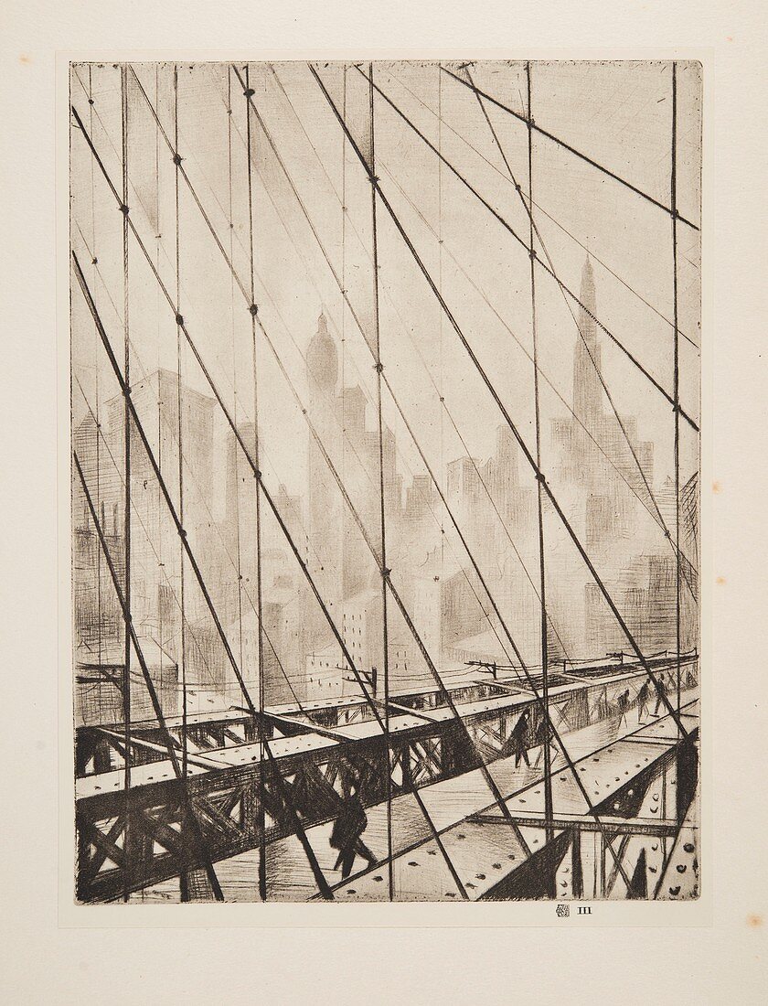 Looking Through Brooklyn Bridge, 1921