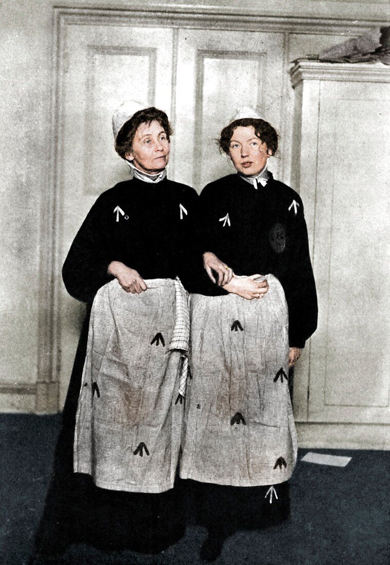 Emmeline and Christabel Pankhurst, suffragettes, 1908