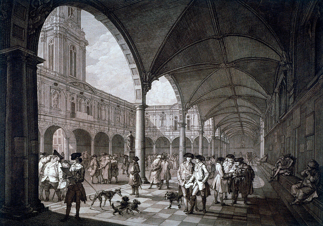 Courtyard in the Royal Exchange, City of London, 1788
