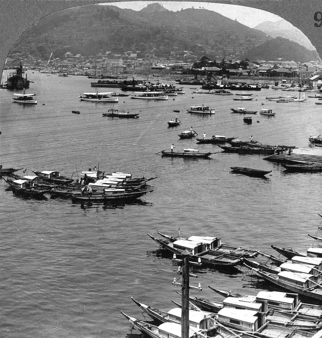 Looking north over vessels, port of Nagasaki, Japan, 1904