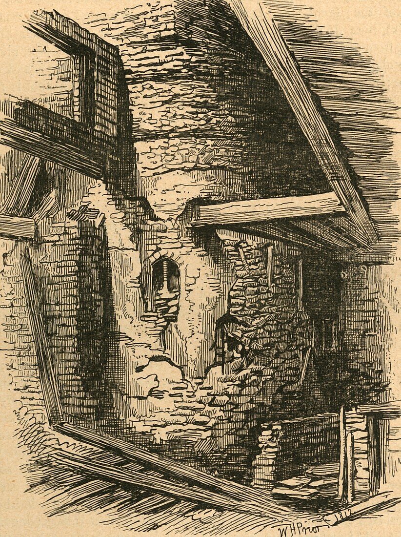 Part of Old London Wall near Falcon Square, 1870 illustratio