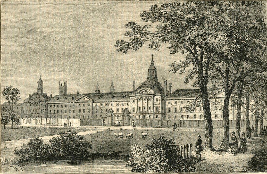 Old Bethlehem Hospital, Moorfields about 1750, c1872