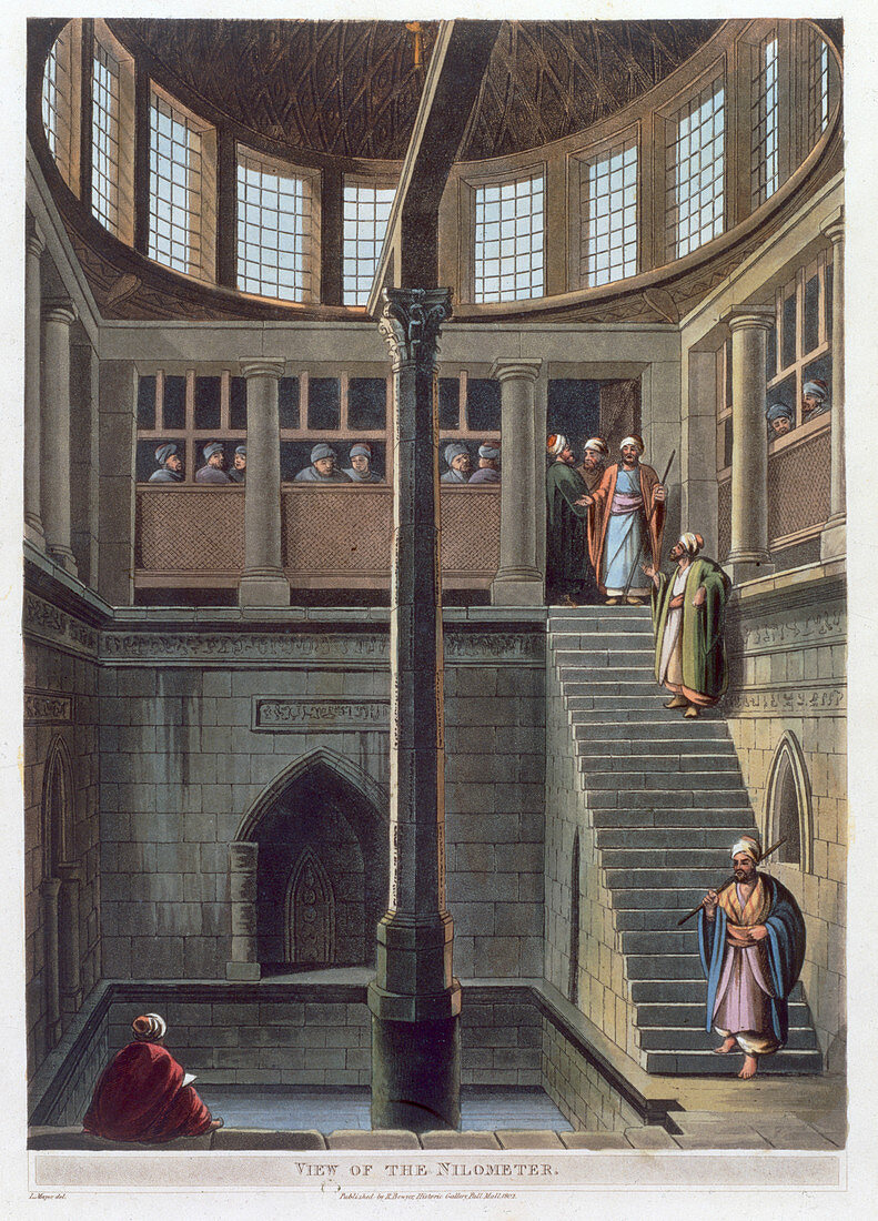 View of the nilometer, Cairo, Egypt, 1802