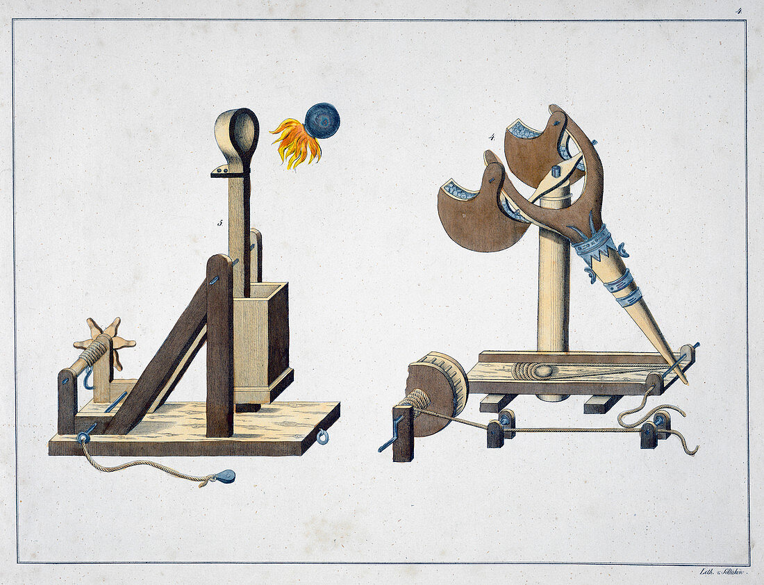 Siege catapults, 1842