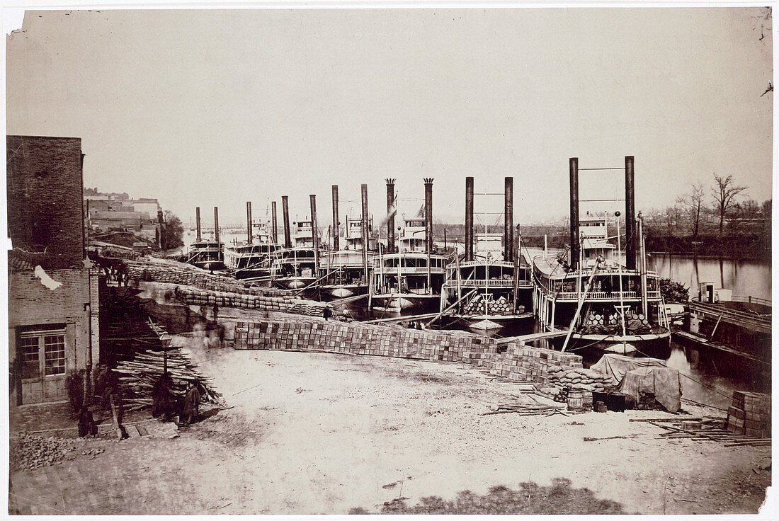 Steamers on the Mississippi, USA, 19th century