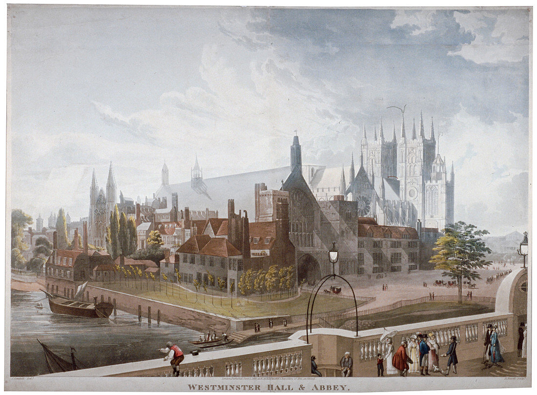 Westminster Hall and Abbey, London, 1819