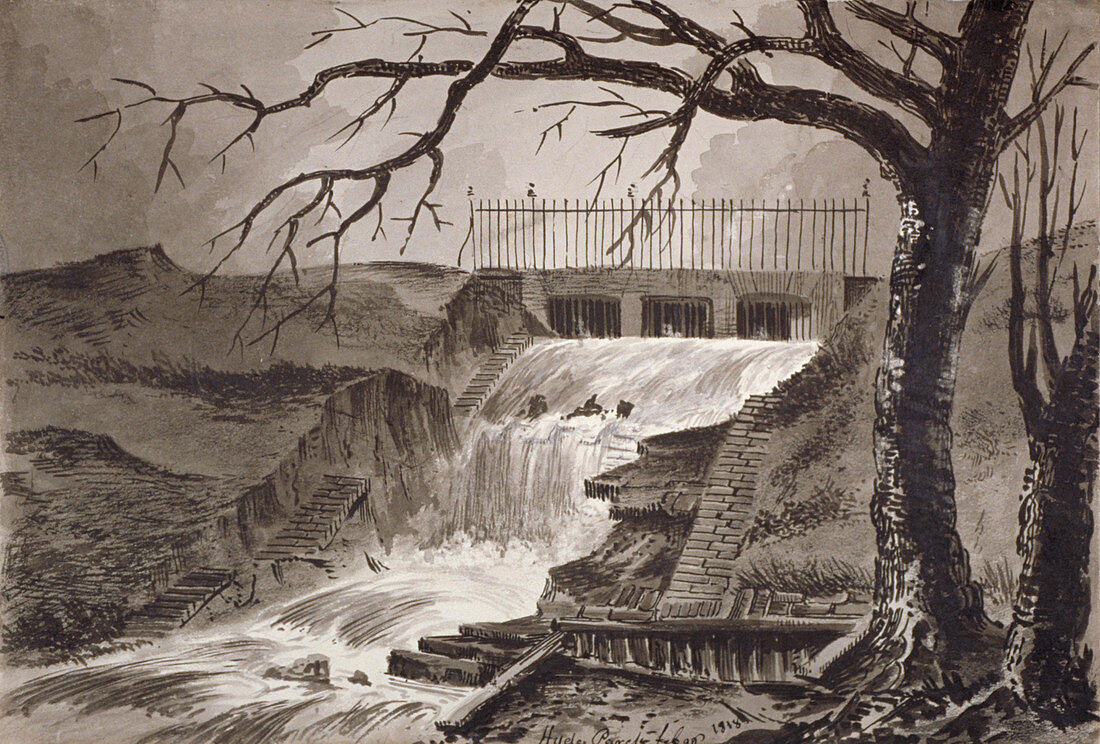 Outlet of the Serpentine, Hyde Park, London, 1818