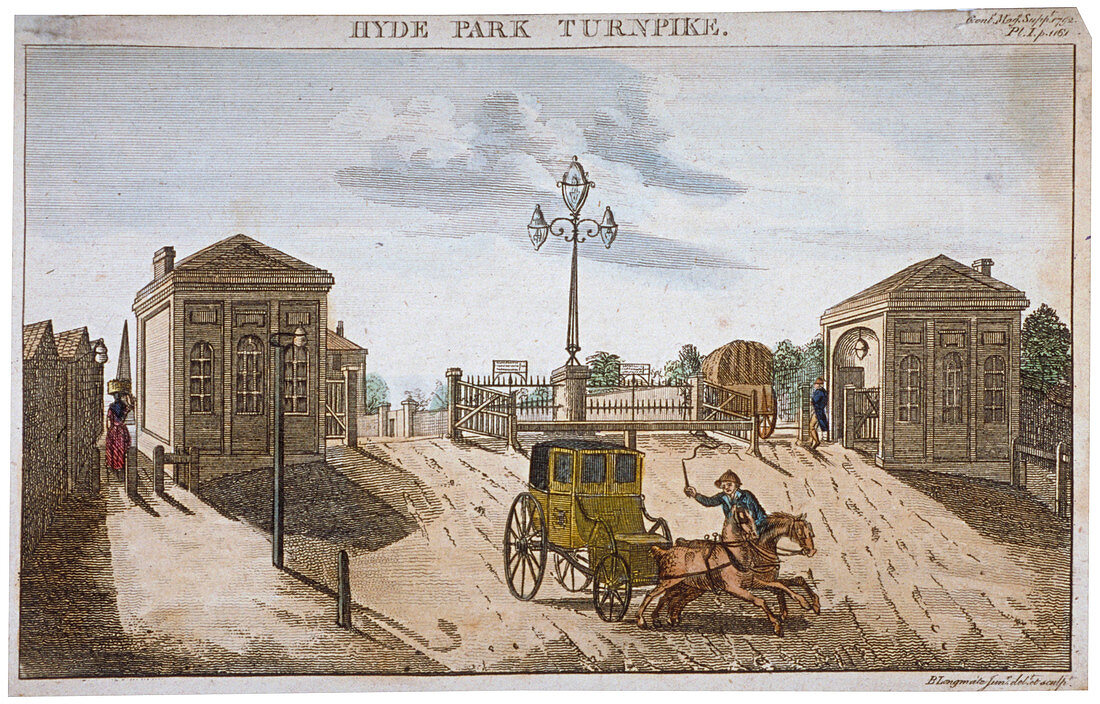 View of Hyde Park Corner Turnpike, London, 1792