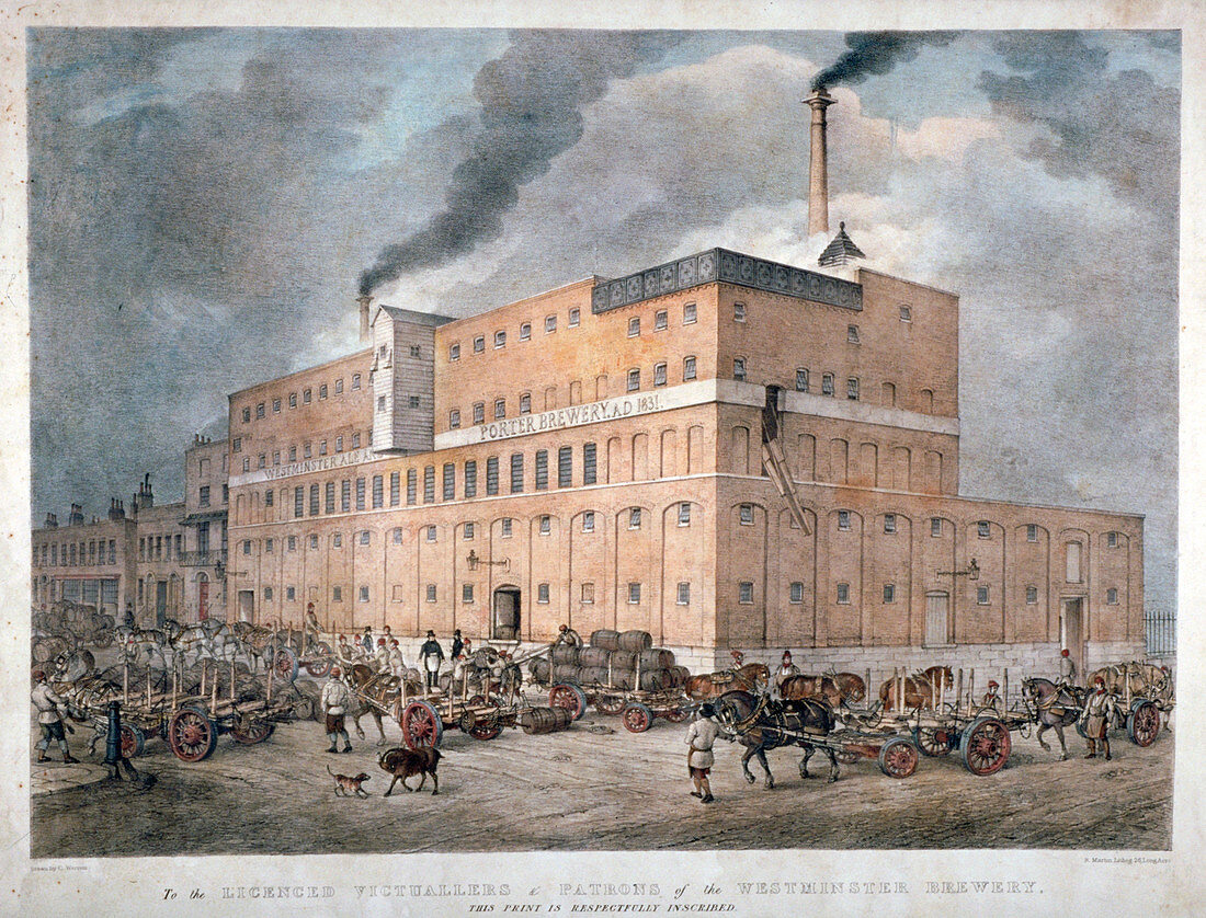 Westminster Ale and Porter Brewery, London, c1840