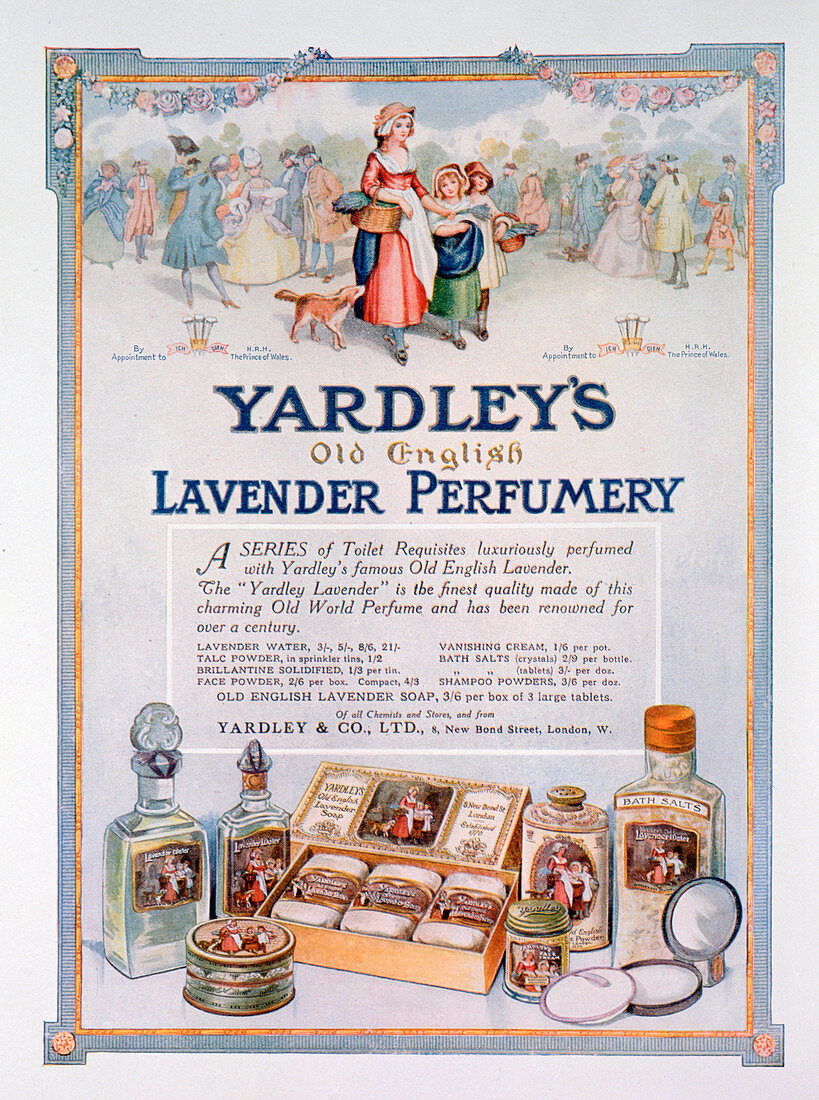 Advert for Yardley's Old English Lavender perfumery, 1923