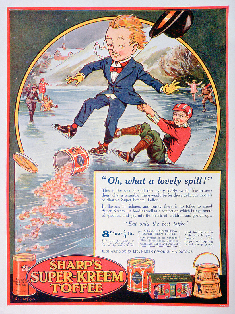 Advert for Sharp's Super-Kreem Toffee, 1923