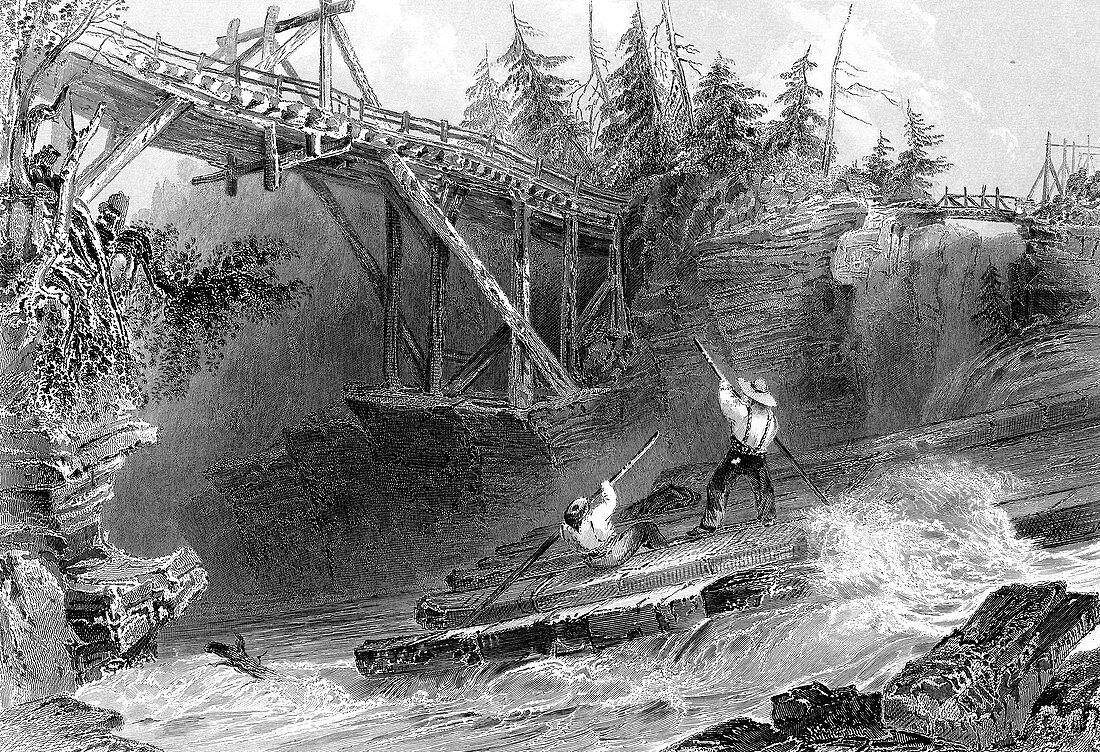 Ottawa river, Ontario, Canada, 1842