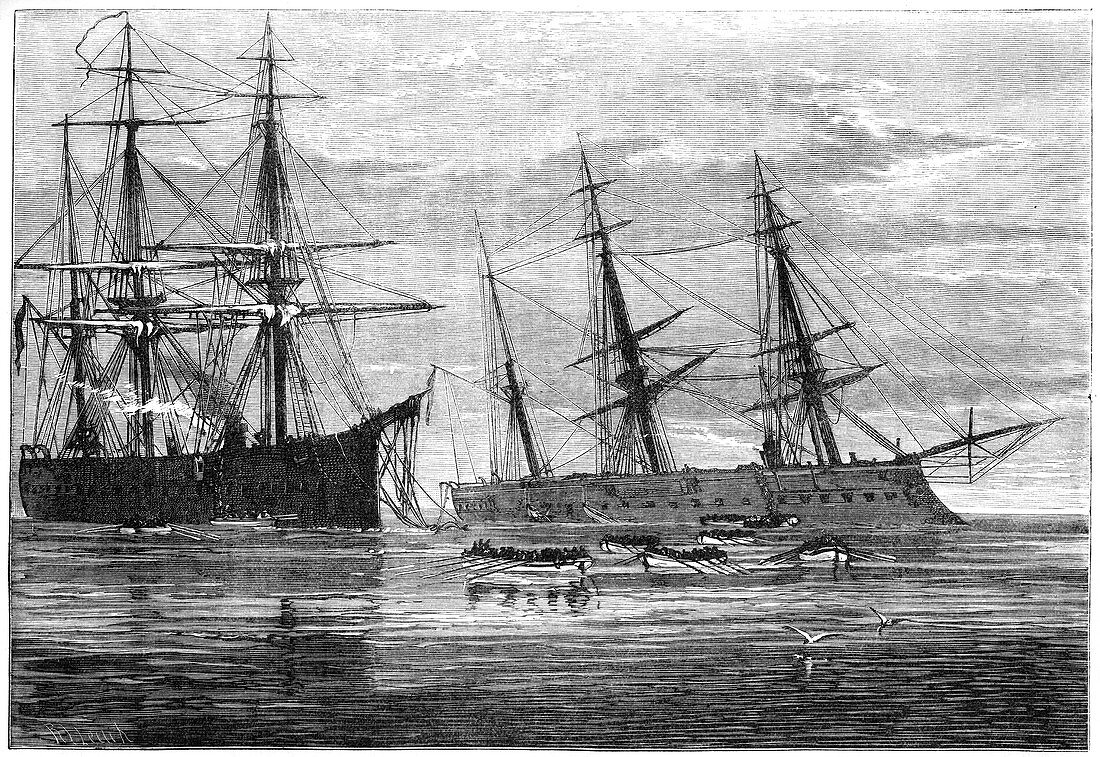 The wreck of HMS 'Vanguard, 19th century
