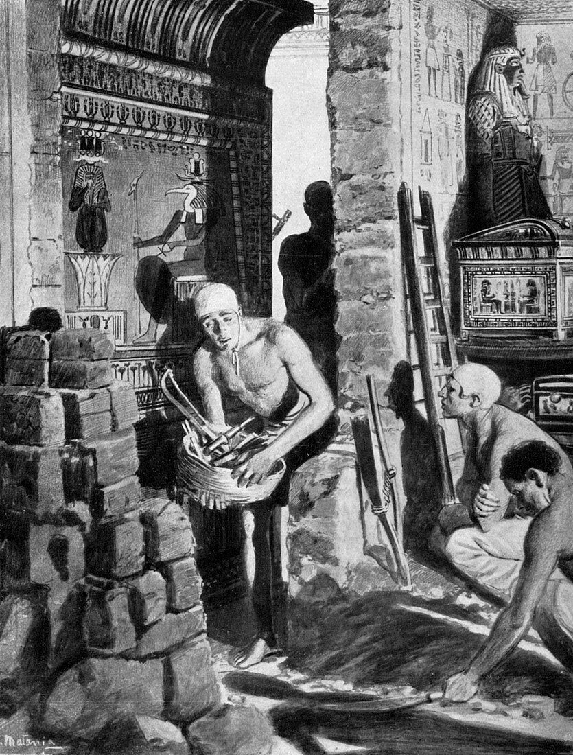 Final decoration and sealing of Tutankhamun's tomb, Egypt