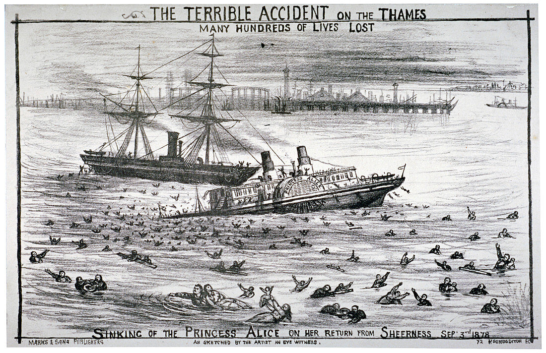 Sinking of the 'Princess Alice' on the River Thames, 1878