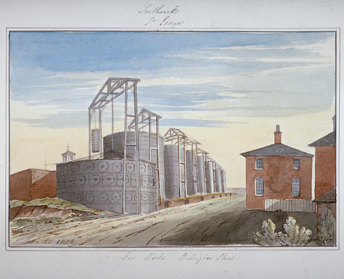 View of gas works in Pocock Street, Southwark, London, 1826