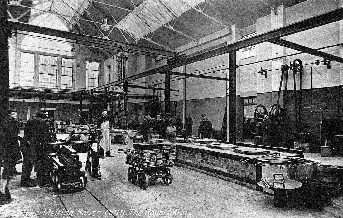 Silver Melting House, the Royal Mint, London, 1911