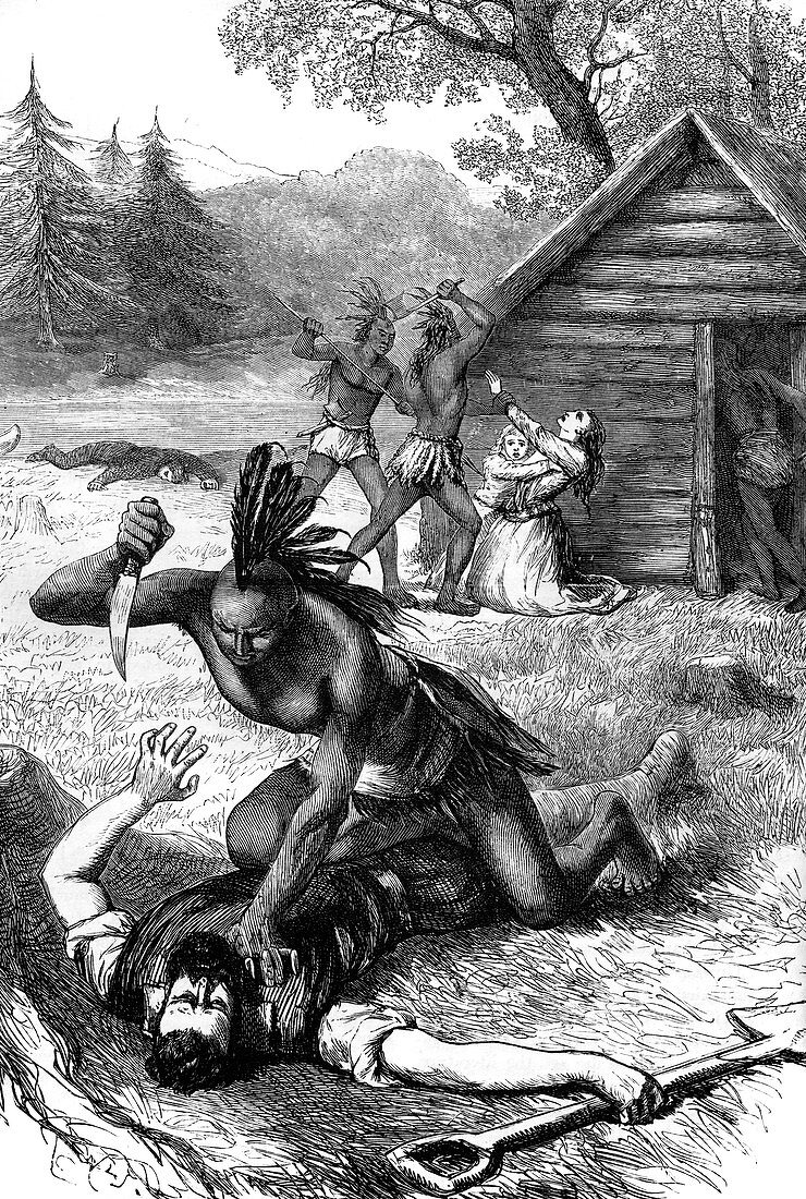 Massacre of settlers by Native Americans, c17th century