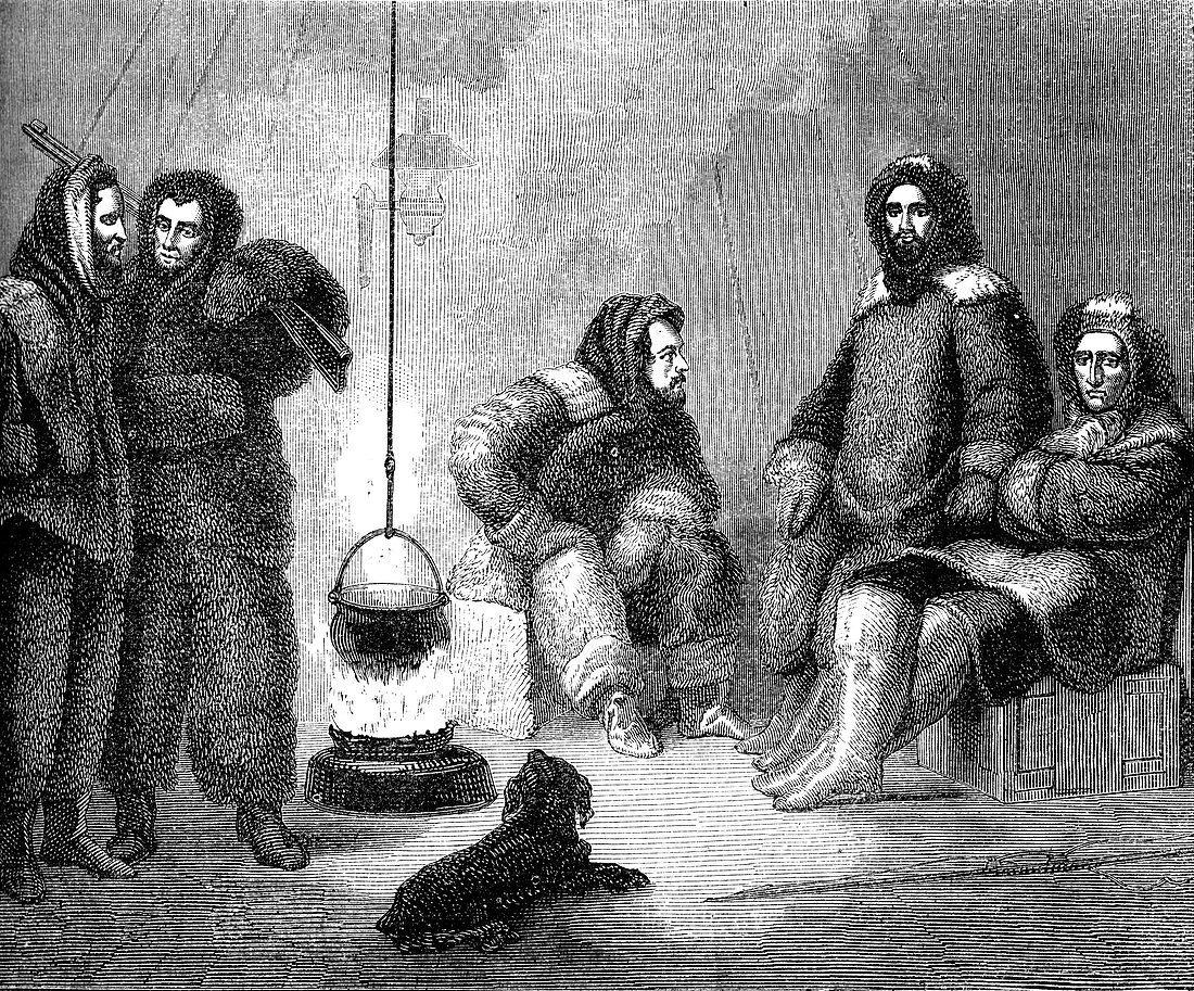 Elisha Kent Kane and his companions in Greenland, c1855
