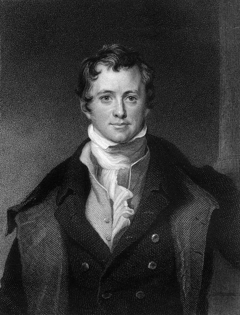 Sir Humphrey Davy, Cornish chemist and physicist, 1845