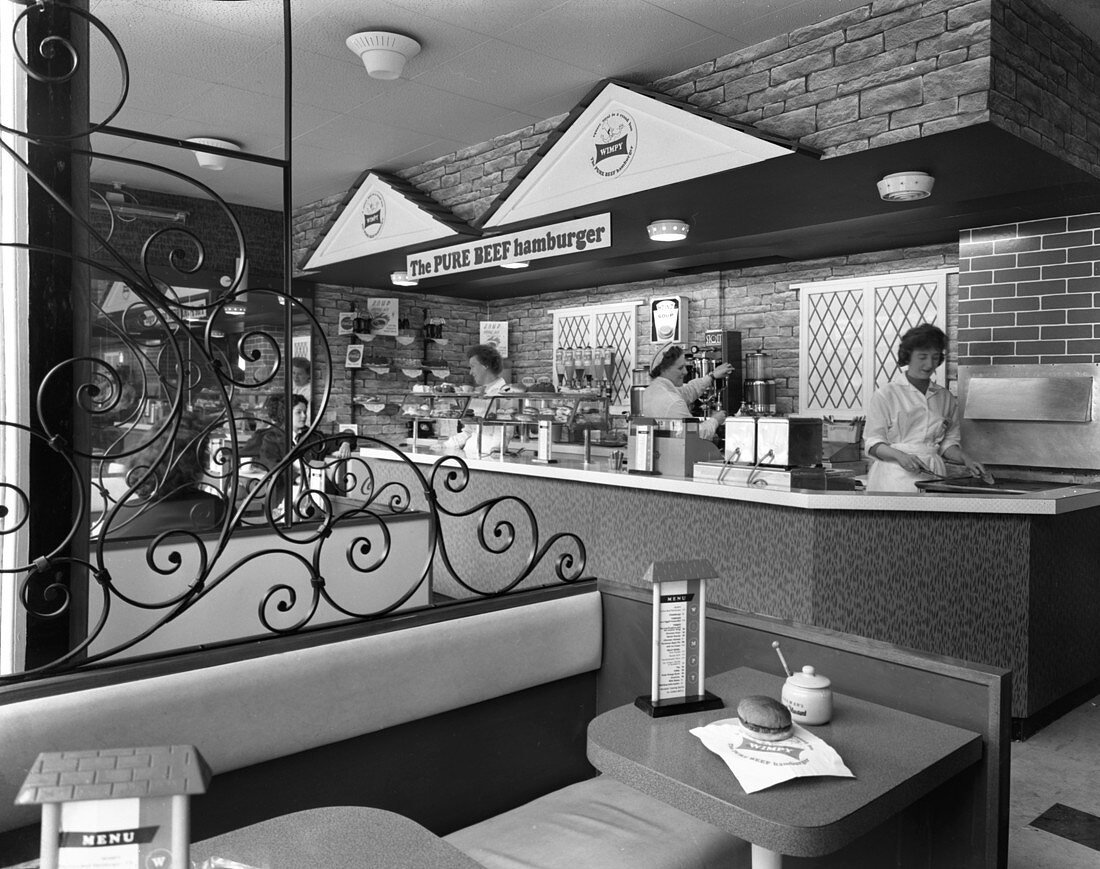 New Wimpy Bar, Barnsley, South Yorkshire, 1960