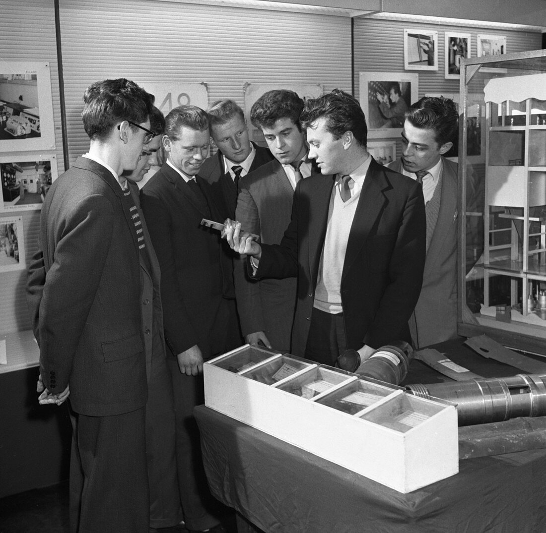 Students visiting Mexborough Power Station, 1960