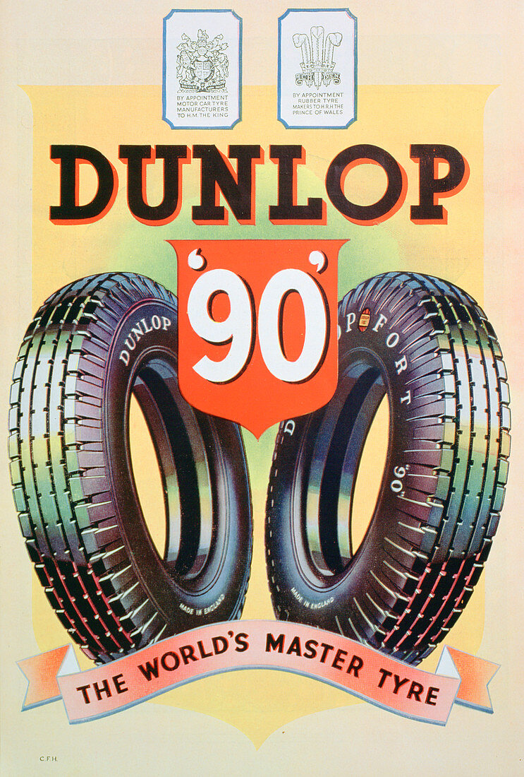 Advert for Dunlop '90' tyres, 1935
